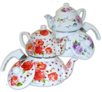 Tea Pots Set of Two Floral Assorted